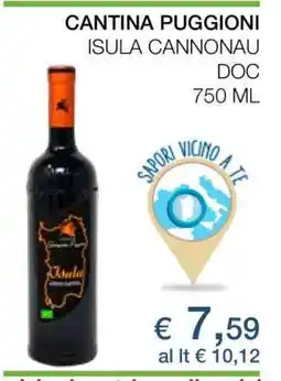 Coop CANTINA PUGGIONI ISULA CANNONAU DOC offerta