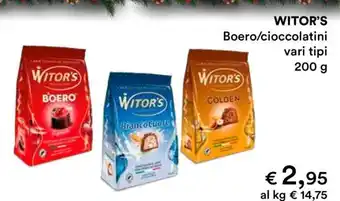 Coop WITOR'S Boero/cioccolatini vari tipi offerta