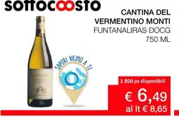 Coop CANTINA DEL VERMENTINO MONTI FUNTANALIRAS DOCG 750 ML offerta