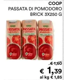 Coop COOP PASSATA DI POMODORO BRICK 3X250 G offerta