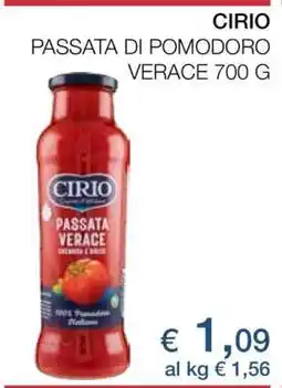 Coop CIRIO PASSATA DI POMODORO VERACE 700 G offerta