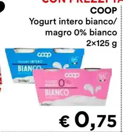 Coop COOP Yogurt intero bianco/magro 0% bianco offerta