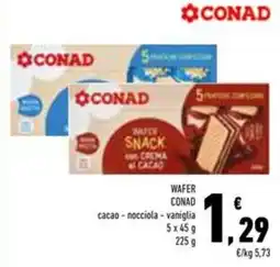 Conad Superstore Wafer conad cacao, nocciola e vaniglia offerta