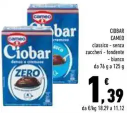Conad Superstore Ciobar cameo classico e senza zuccheri offerta