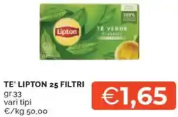 Mercatò Te' lipton 25 filtri offerta