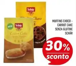 Conad Superstore Muffins choco e carrot cake senza glutine SCHÄR offerta