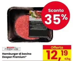 Eurospar Hamburger di bovino Despar Premium offerta