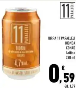 Conad Superstore Birra 11 paralleli bionda conad lattina offerta