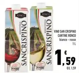 Conad Superstore Vino san crispino cantine ronco bianco e rosso offerta