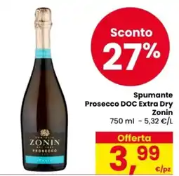 Eurospar Spumante Prosecco DOC Extra Dry Zonin offerta