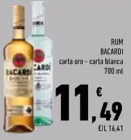 Conad Superstore Rum bacardi carta oro e carta blanca offerta