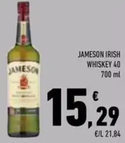 Conad Superstore Jameson irish whiskey 40 offerta