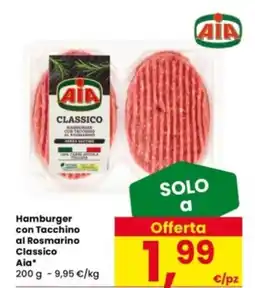 Eurospar Hamburger con Tacchino al Rosmarino Classico Aia offerta