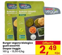 Eurospar Burger vegano biologico Despar Veggie offerta