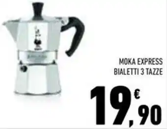 Conad Superstore Moka express bialetti 3 tazze offerta