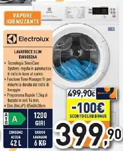 Unieuro Electrolux LAVATRICE SLIM EW6S526A offerta