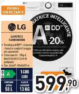 Unieuro LG LAVATRICE F4R3013NSWB offerta