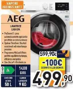 Unieuro AEG LAVATRICE LR6FG94 offerta