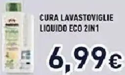 Unieuro Cura lavastoviglie liquido eco 2in1 offerta