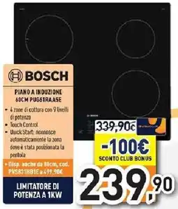 Unieuro BOSCH PIANO A INDUZIONE 60CM PUG61RAA5E offerta