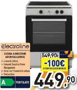 Unieuro Electroline CUCINA A INDUZIONE 60 CM FSCE60INDX offerta