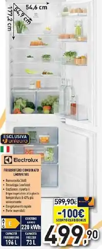 Unieuro Electrolux FRIGORIFERO COMBINATO LND5FE18S offerta