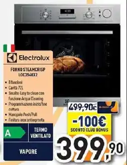Unieuro Electrolux FORNO STEAMCRISP LOC3S40X2 offerta
