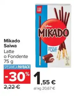 Carrefour Market Mikado Saiwa Latte o Fondente offerta