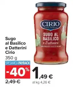 Carrefour Market Sugo al Basilico e Datterini Cirio offerta