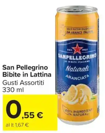 Carrefour Market San Pellegrino Bibite in Lattina offerta