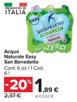 Carrefour Market Acqua Naturale Easy San Benedetto offerta