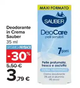 Carrefour Market Deodorante in Crema Sauber offerta