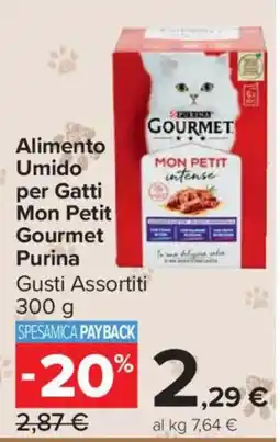 Carrefour Market Alimento Umido per Gatti Mon Petit Gourmet Purina offerta
