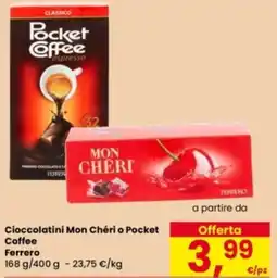 Eurospar Cioccolatini Mon Chéri o Pocket Coffee Ferrero offerta