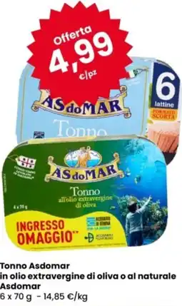 Eurospar Tonno Asdomar in olio extravergine di oliva o al naturale Riso Basmati Asdomar offerta