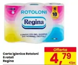 Eurospar Carta igienica Rotoloni 6 rotoli Regina offerta