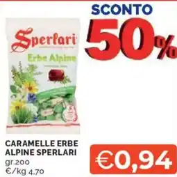 Mercatò Caramelle erbe alpine SPERLARI offerta