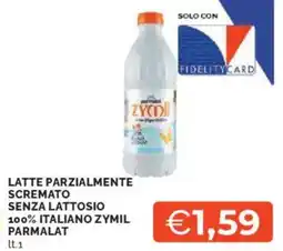Mercatò Latte parzialmente scremato senza lattosio 100% italiano zymil PARMALAT offerta