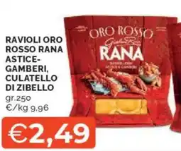 Mercatò Ravioli oro rosso rana astice- gamberi, culatello di zibello offerta