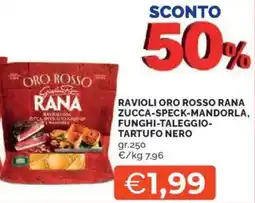 Mercatò Ravioli oro rosso rana zucca-speck-mandorla, funghi-taleggio- tartufo nero offerta