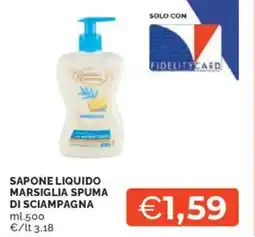 Mercatò Sapone liquido marsiglia SPUMA DI SCIAMPAGNA offerta