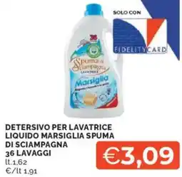 Mercatò Detersivo per lavatrice liquido marsiglia SPUMA DI SCIAMPAGNA offerta