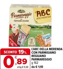 Iperal L'abc della merenda con parmigiano reggiano parmareggio offerta