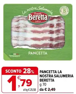 Iperal Pancetta nostra salumeria BERETTA offerta