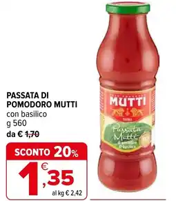 Iperal Passata di pomodoro MUTTI offerta