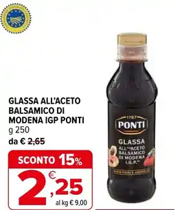 Iperal Glassa all'aceto balsamico di modena IGP PONTI offerta