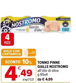 Iperal Tonno pinne gialle NOSTROMO offerta