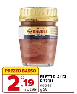 Iperal Filetti di alici RIZZOLI offerta