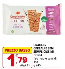 Iperal Cracker cereali e semi semplicissimi DORIA offerta