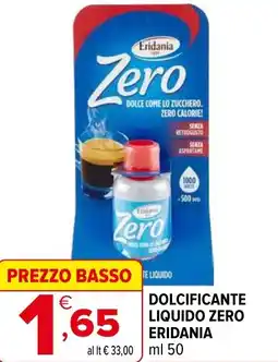Iperal Dolcificante liquido zero ERIDANIA offerta